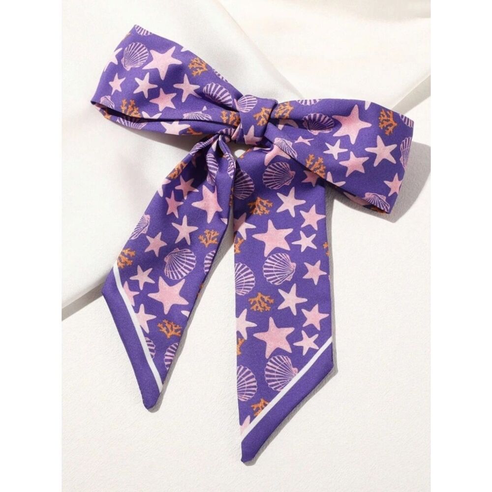 Purple Seashell Star Print Scarf M1685